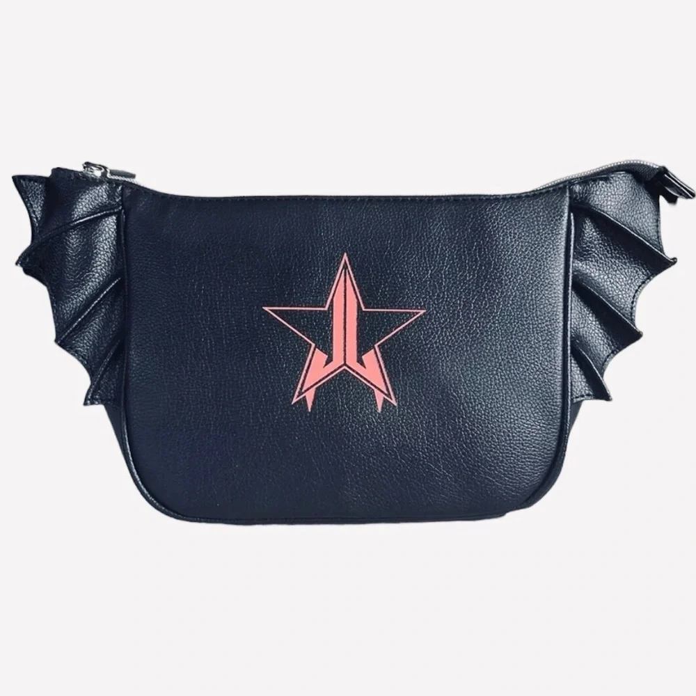 JEFFREE STAR Brand New Black Bat Wing Full Zip Gothic Punk Makeup Bag Halloween